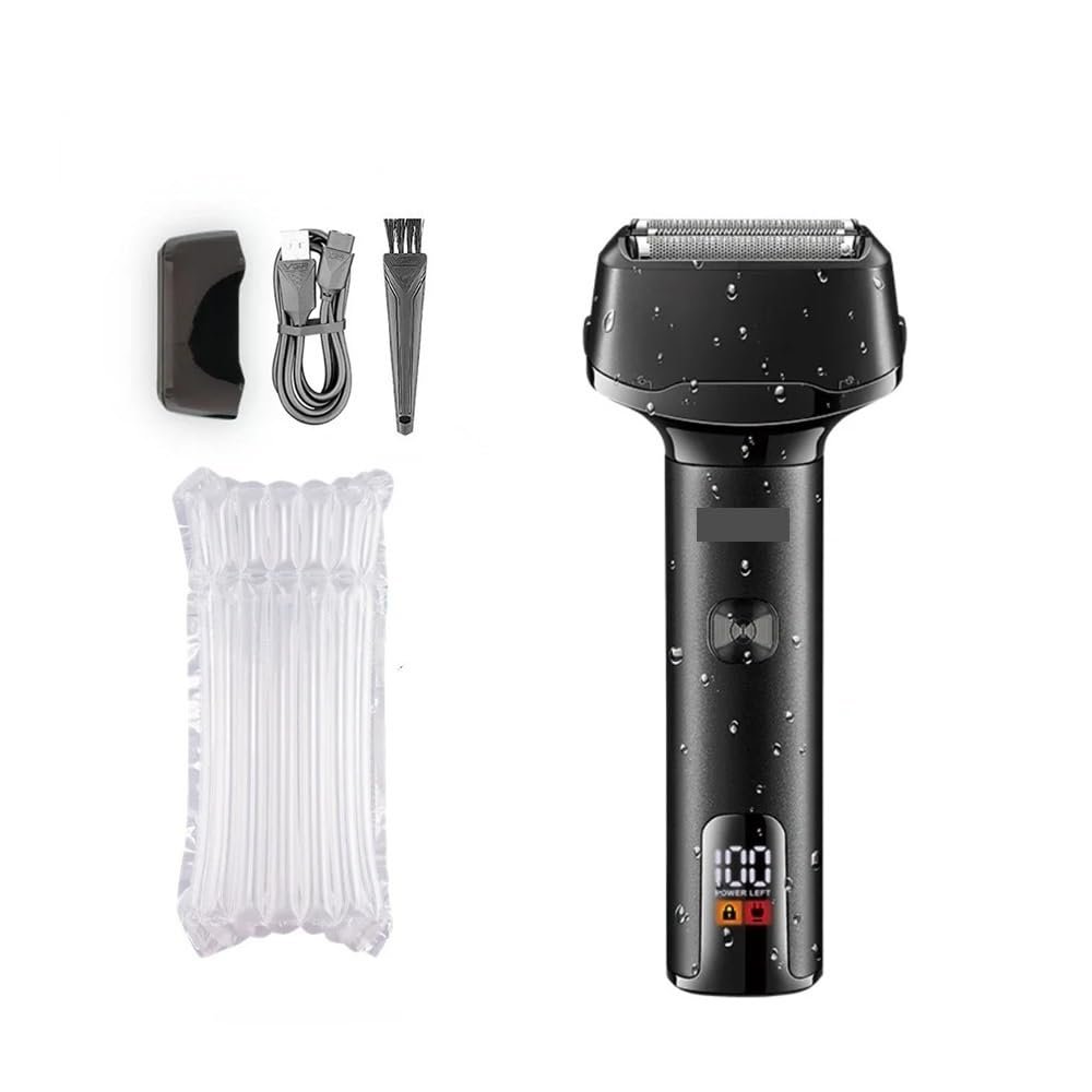 Professional Electric Shaver Waterproof Beard Hair Trimmer Rechargeable Razor Digital Display for Men V-371(V-371 Without Box)