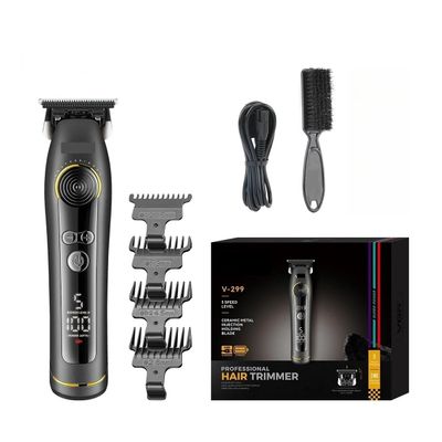 EWKYLSEM Trimmer Professional Hair Cutting Machine Cordless Clipper Barber Rechargeable Haircut DLC Blade for Men V-299(Black)