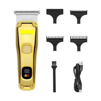 QICOQ Hair Clipper Golden Cordless Home Haircut Two-Piece Set Professional Electric Rechargeable Trimmer for Men(Black)