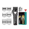 EWKYLSEM Hair Trimmer Professional LED Digital Display DLC Blade Barber Metal Rechargeable Adjustable for Men V-137(Gold Without Box) view 4