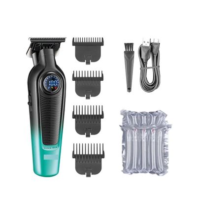 EWKYLSEM Trimmer for Men DLC T-Blade LED Display Cordless USB Oil Head Professional Hair Clipper Finishing Machine Haircut V-996(Green)