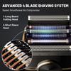 Premium Electric Foil Shavers for Men: Compact Mini Razor with 4 Floating Blades & Large LED Display  Adjustable 2-Speed Foil Shaver, IPX7 Waterproof, USB Type C Charging (Pure Black) view 4