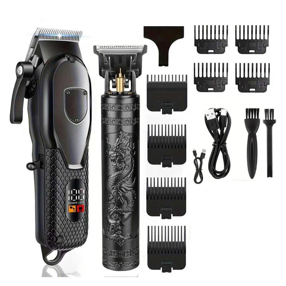 Hair Clippers Set for Men, LED Display, Professional Cordless Clipper Shaver Beard Trimmer for Him