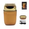 9900RPM USB Interface Cordless Electric Men's Professional Barber Razor LED Floating Double Knife Net Beard Trimmer Foil Male(Golden with Box) view 1