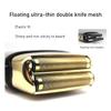 9900RPM USB Interface Cordless Electric Men's Professional Barber Razor LED Floating Double Knife Net Beard Trimmer Foil Male(Golden with Box) view 3