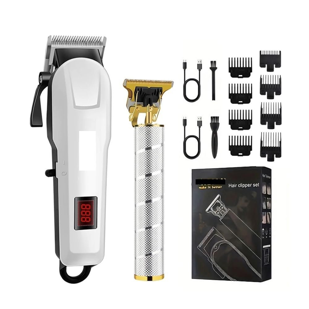 EWKYLSEM Hair Cutter Rechargeable Men's 3-Piece Oil Head Electric Trimmer Suitable for Home use Shaved Hair Salon(2-Set)