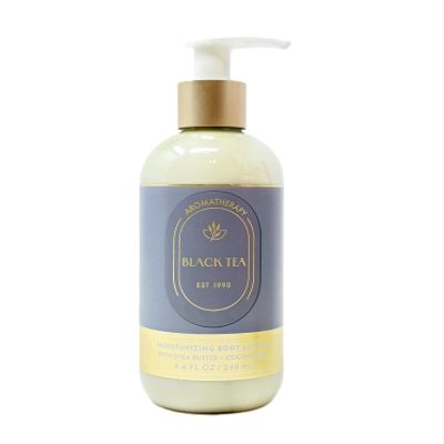 Bath and Body Aromatherapy Body Lotion Lightweight, fast absorbing and hydrating Pack of 1 (8 fl oz / 236 ml, Black Tea)