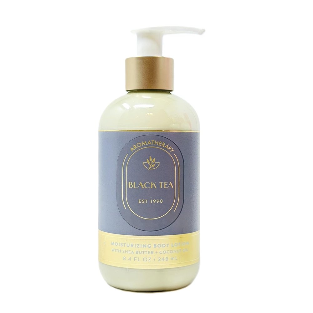 Bath and Body Aromatherapy Body Lotion Lightweight, fast absorbing and hydrating Pack of 1 (8 fl oz / 236 ml, Black Tea)