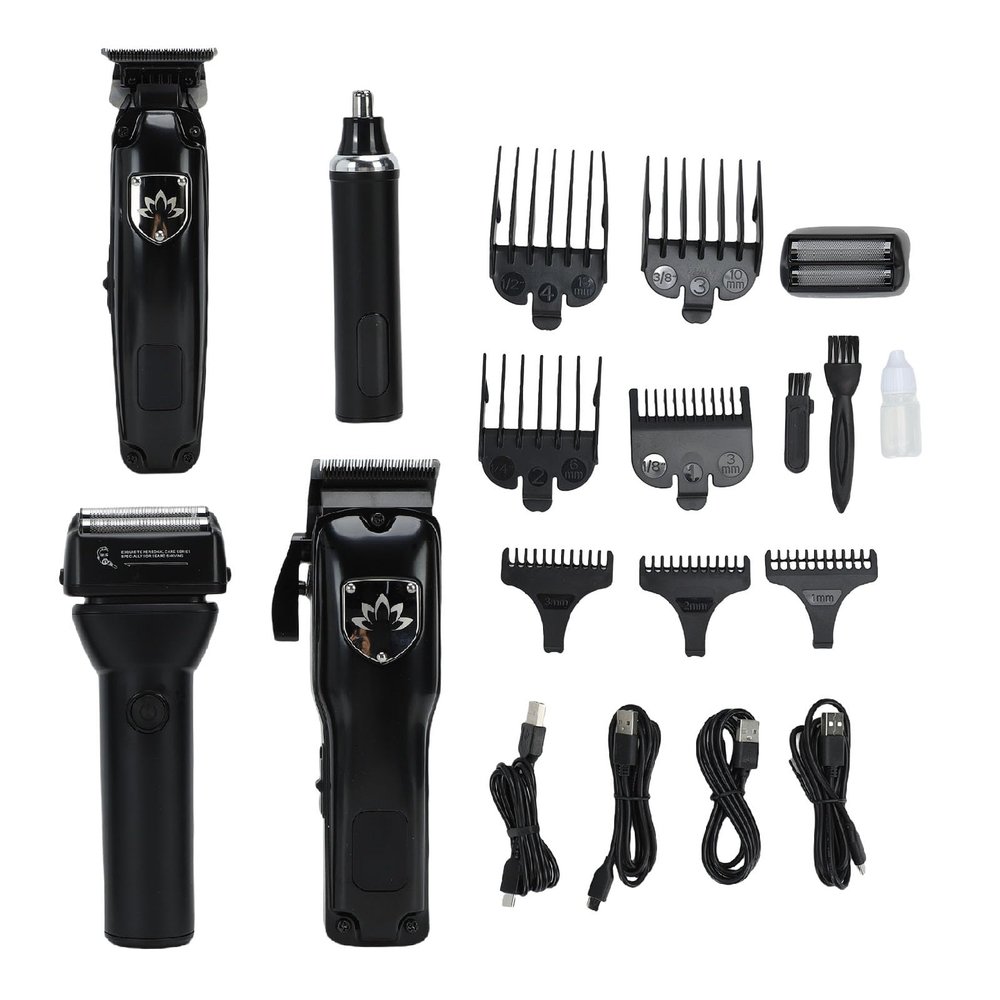 HETHLIF Hair Trimmer Kit, Clippers and Grooming Set for Men Women Kids, Cordless Barber Grade Haircut Machine with T Shaped Cutter, Lithium Ion Batteries, Hair Clippers and Trimmer Set (Black)