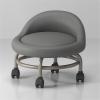 BAOTEDSL Low Rolling Stool Chair with Backrest, Leather Short Roller Seat Chair, 360 Rotating Pedicure Stool for Home, Small Roller Stool with Wheels, Leather Little Low Small Stools On Wheels(A) view 1