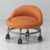 BAOTEDSL Low Rolling Stool Chair with Backrest, Leather Short Roller Seat Chair, 360 Rotating Pedicure Stool for Home, Small Roller Stool with Wheels, Leather Little Low Small Stools On Wheels(H) view 1