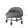 BAOTEDSL Low Rolling Stool Chair with Backrest, Leather Short Roller Seat Chair, 360 Rotating Pedicure Stool for Home, Small Roller Stool with Wheels, Leather Little Low Small Stools On Wheels(H) view 3