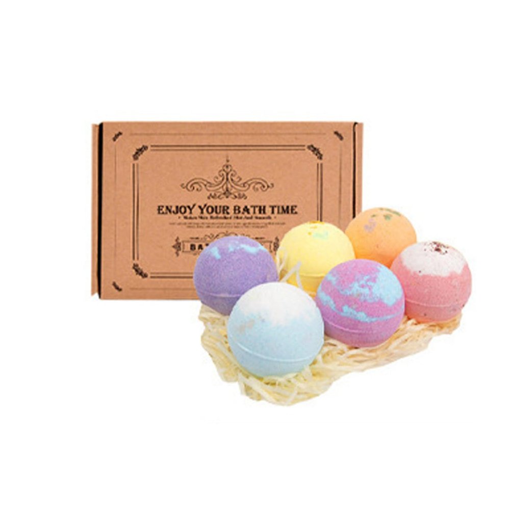 ACSUSS Shea Cocoa Butter Bath Bombs Gift Set Handmade Skin Care for Dry Skin 6 Pieces/Box One Size