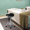 Adjustable PU Leather Saddle Stool with Foot Rest, Swivel Rolling Chair for Beauty Salon, Spa, Massage, Medical Use - White view 2