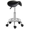 Adjustable PU Leather Saddle Stool with Foot Rest, Swivel Rolling Chair for Beauty Salon, Spa, Massage, Medical Use - White view 4