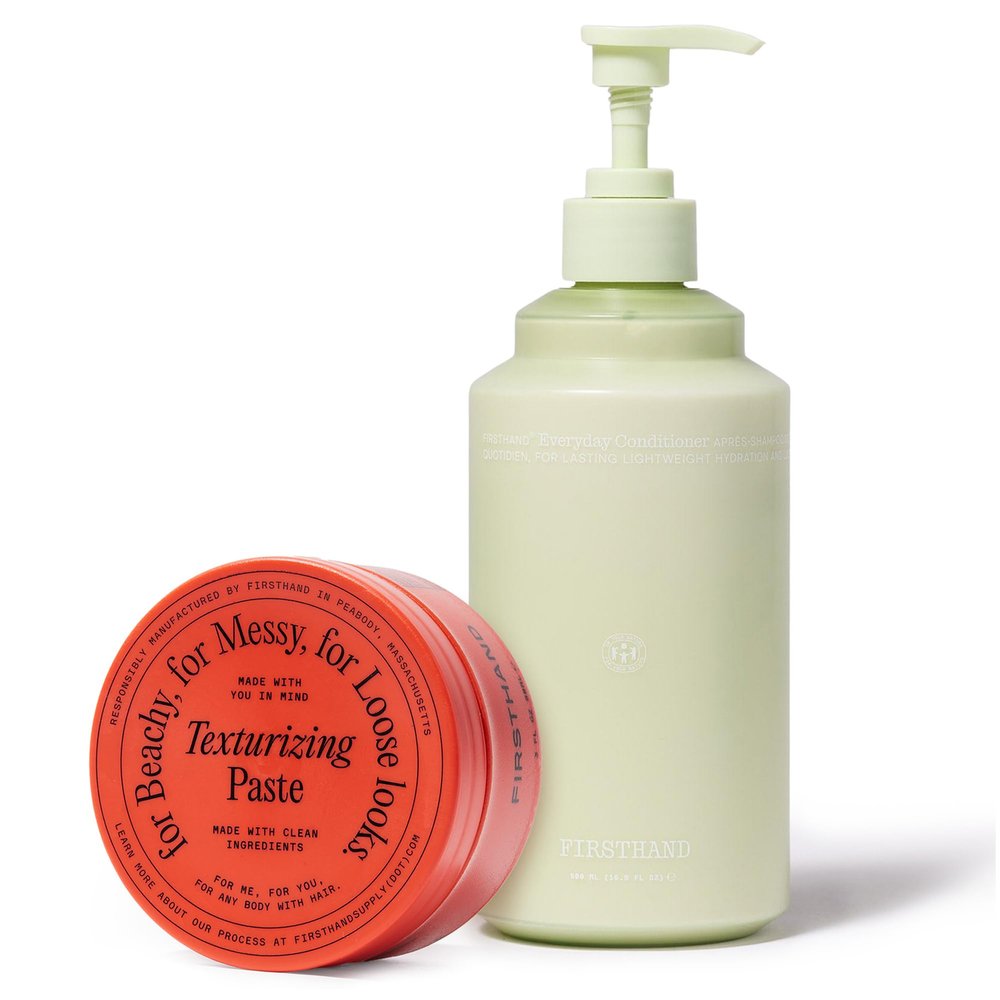 Firsthand Supply Everyday Conditioner 16.9oz & Texturizing Paste 3oz Bundle Moisturizing, Hydrating Conditioner for Dry & Damaged Hair Medium Hold Paste for All Hair Types