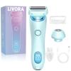 Livora Electric Shaver for WomenSilk Glide Pro ShaverRechargeable Electric Trimmer for Bikini, Pubic Hair, Legs, Body, Wet/Dry(Blue). view 1