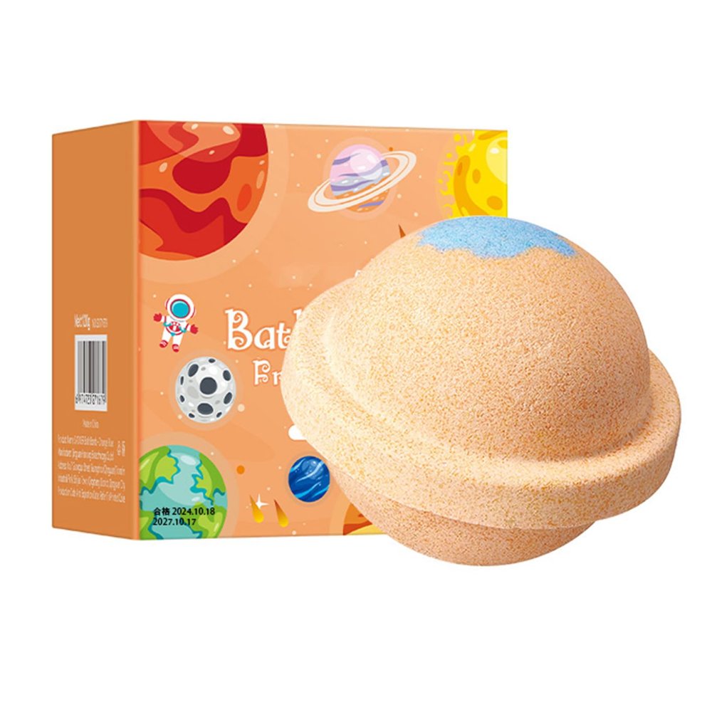 ACSUSS Galaxy Planet Themed Bath Bomb Set with Luxurious Moisturizing Organic Foam and Bubbles Orange Blue One Size