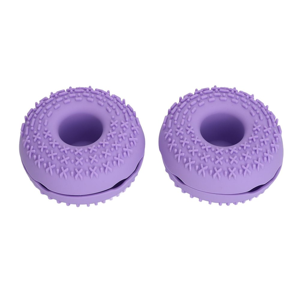 Donut Shape Makeup Brush Cleaner, Silicone Cosmetic Brush Mat, 2 Pcs Cute Makeup Brushes Cleaner with Bowl Shaped and Convenient Clasp for Storage Washing,