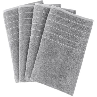 Cotton Towels, Soft & Absorbent 4-Pack, Gray