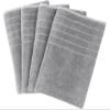 Cotton Towels, Soft & Absorbent 4-Pack, Gray view 1