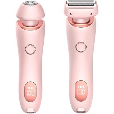 byepica Women's Electric Shaver, 2-in-1 Hair Removal & Bikini Trimmer with Led Display, Quick Charge Type-C, Dual Head Wet/Dry, Includes Guide Combs,