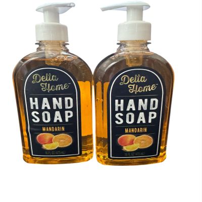 Delta Home Mandarin Hand Soap Blue Pump Dispenser 16oz Extra Value 2 Pack