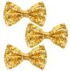MBAIYO 3Pcs Hair Bows for Girls, Gold Sparkly Glitter Hair Bows for Girls with Metal Clips Sequin Hair Accessories for Women on Birthday Wedding Christmas Party(Gold) view 1
