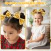 MBAIYO 3Pcs Hair Bows for Girls, Gold Sparkly Glitter Hair Bows for Girls with Metal Clips Sequin Hair Accessories for Women on Birthday Wedding Christmas Party(Gold) view 3