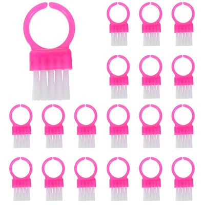Gogogmee 100pcs Portable Nail Cleaning Brushes Small Scrubbing Brush Ergonomic Grip Plastic Finger Nail Manicure Tools for Women and Men Pink