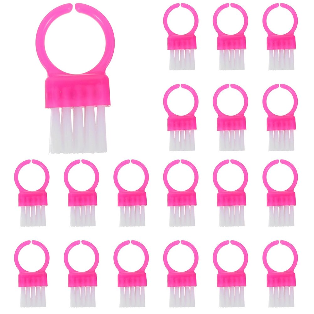 Gogogmee 100pcs Portable Nail Cleaning Brushes Small Scrubbing Brush Ergonomic Grip Plastic Finger Nail Manicure Tools for Women and Men Pink