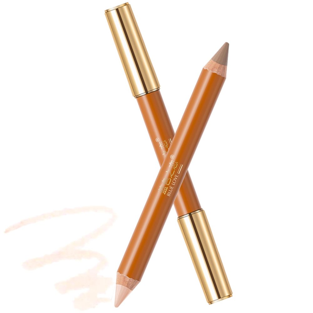 BLUE LOVE Dual-Ended Contour Pencil, 2 Shades - Precision Tip for Detailed Face Sculpting, Easy Control to Define Cheekbones, Nose & Jawline - Long Wearing, Vegan & Cruelty-Free