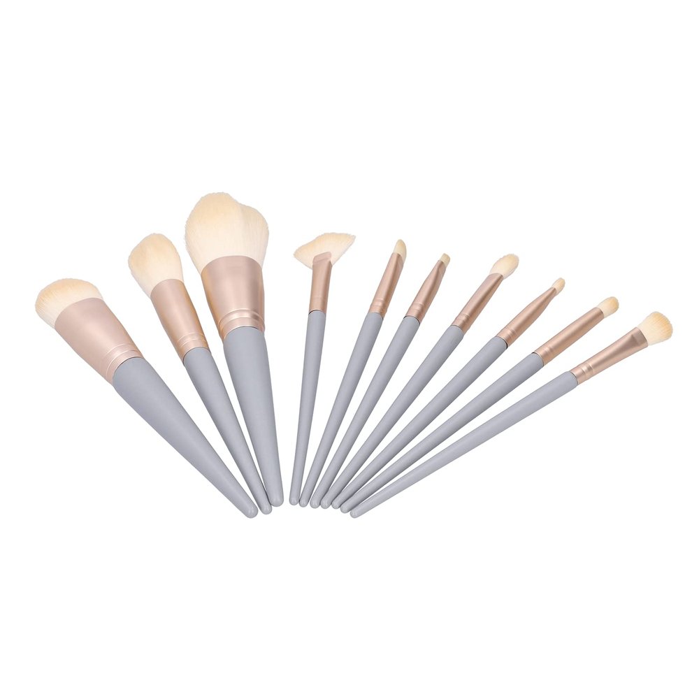 10PCS Makeup Brushes Set | Soft Fiber Hairs for Blush/Eye Shadow/Eyebrow | Makeup Brush Kit with Aluminum Handle for Beginners & Experts