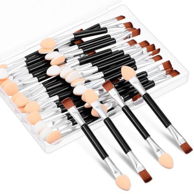 30 PCS Disposable Eyeshadow Applicator, Dual Sides Eye Makeup Applicators with Sponge Tip, 2 in 1 Eyeshadow Disposable Makeup Applicators for Women Make up Applicator