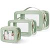 Oaque Clear Cosmetic Bag Set for Women Makeup Bag with Handle, 3 Pcs Travel Toiletry Bag Transparent Cosmetic Case Portable Make Up Organizer Bag for Essentials view 1