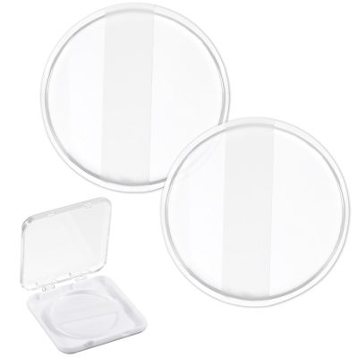 2Pcs Silicone Makeup Sponge, Clear Round Powder Puff with 1 Travel Case Washable Makeup Applicator for Women Girls Non-Absorbent Cosmetic Applicator for Foundation, Concealer, Cream, Blush