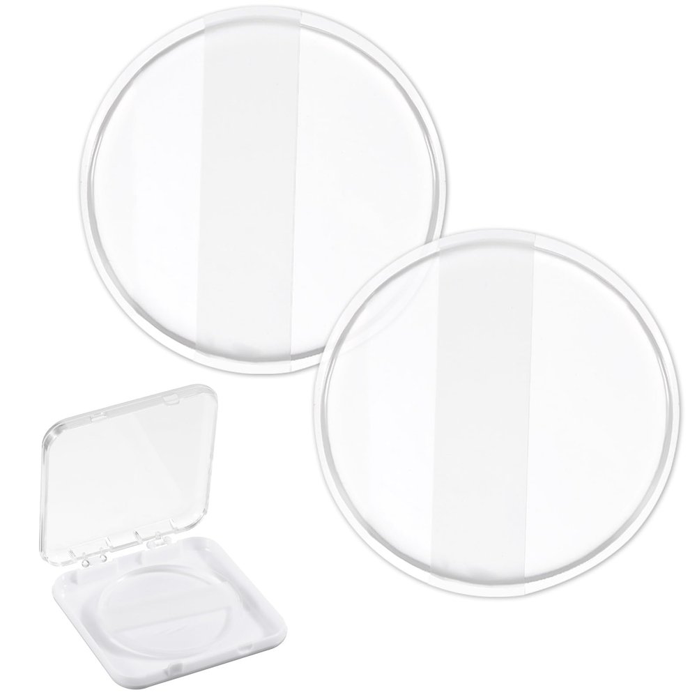 2Pcs Silicone Makeup Sponge, Clear Round Powder Puff with 1 Travel Case Washable Makeup Applicator for Women Girls Non-Absorbent Cosmetic Applicator for Foundation, Concealer, Cream, Blush
