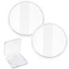 2Pcs Silicone Makeup Sponge, Clear Round Powder Puff with 1 Travel Case Washable Makeup Applicator for Women Girls Non-Absorbent Cosmetic Applicator for Foundation, Concealer, Cream, Blush view 1
