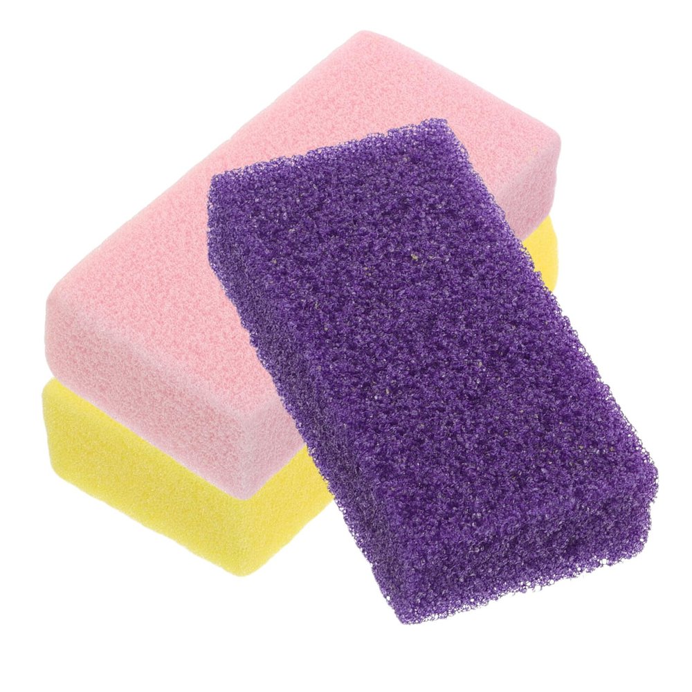 NOLITOY 3pcs Foot Callus Remover PU Foam Pedicure Scrubber with Double-Sided Coarse and Fine Surfaces for Dead Skin Removal and Cracked Heel Exfoliation Non-Slip Grip for Shower and