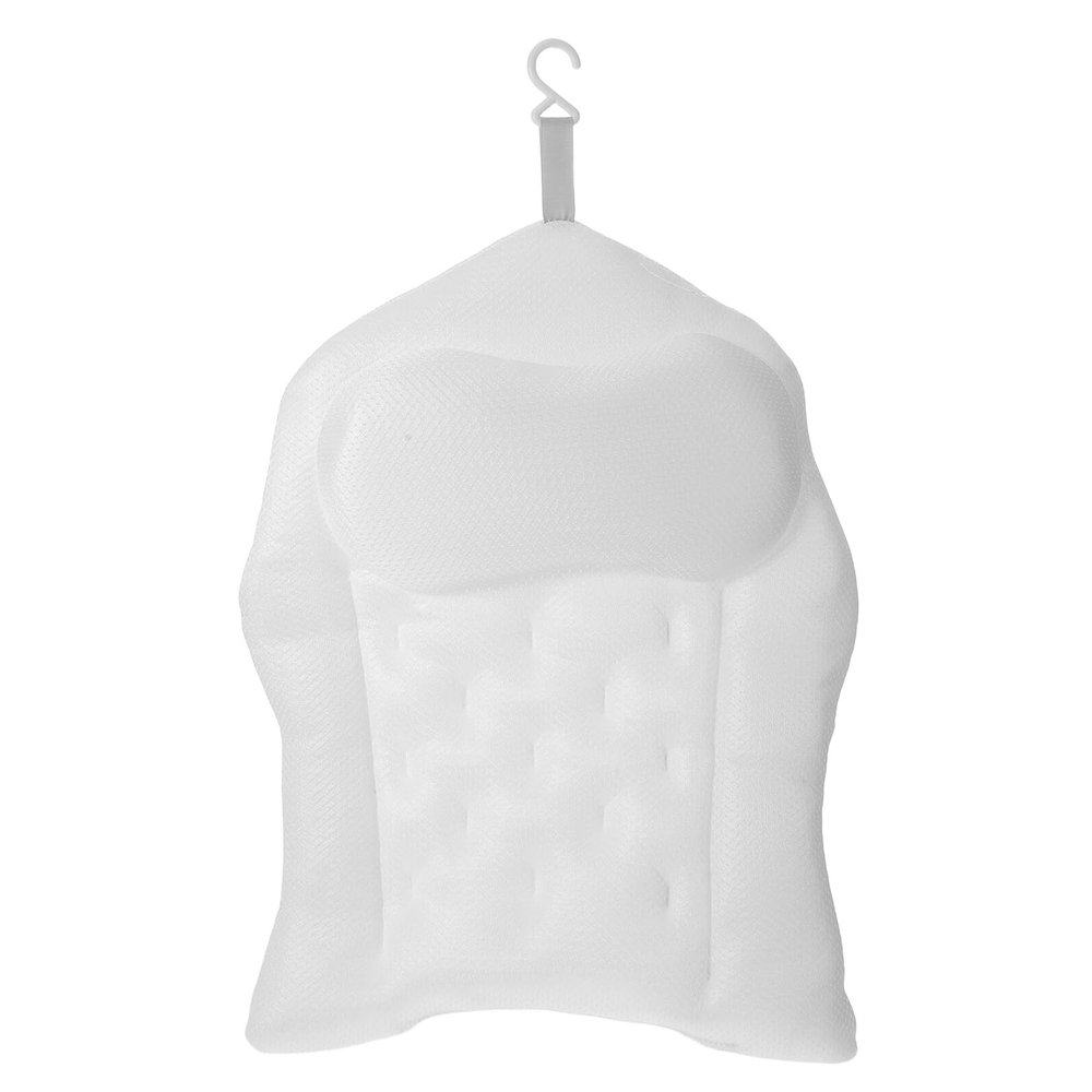 BCOATH Bath Pillow for Tub Neck and Shoulder Support Thick Padded White Bathtub Cushion with Breathable Material Fit for All Bathtubs Hygienic and Easy to Clean Spa Accessory