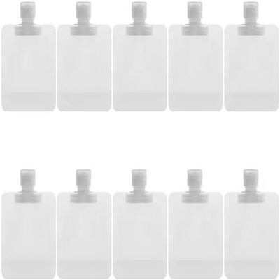 10 Pack Travel Size Squeeze Pouches, 30ml Clear Refillable Bottles, Portable Toiletry Containers, Refillable Leakproof Cosmetic Container Kits, Lotion Shampoo Shower Gel Squeezable Bags