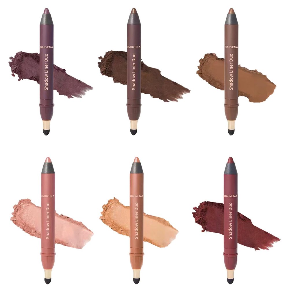 6PCS Shadow Liner,Shadow Liner Duo, Smolder Eyes Shadow Liners Duo, Long-Lasting Smudge-Proof, Gentle & Smooth Application, Smokey Eyes