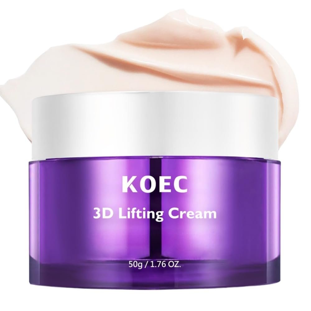 KOEC 3D Lifting Cream,Neck & Face Wrinkle Cream for Women,Neck Creams for Tightening and Firming with 16-Peptide Complex Natural & Organic 1.76 Oz