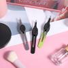 5Pcs Slant Tip Tweezers for Women Facial Hair Ingrown Eyebrow Tweezers Non Slip Stainless Steel Ingrown Hair Tweezer with Non-Slip Grip, Black, Silver, Green view 4