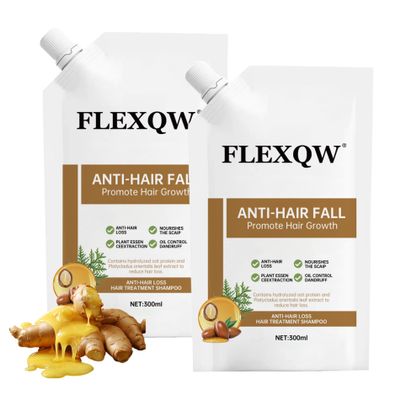 FLEXQW 2 PCS 300ML Anti-Hair Fall Promote Hair Growth Shampoo for Women Men Hair Loss,Rich in Various Plant Extracts Shampoo for all Type