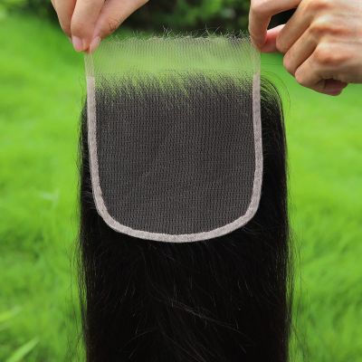 WOWANGEL Ultra Thin SKINLIKE Real HD Lace Closure Only, 5x5 Film HD Lace Closure Pre Plucked Invisible Melted Clear Full Cuticle Aligned Natural Black Brazilian Human Hair 14 Inch