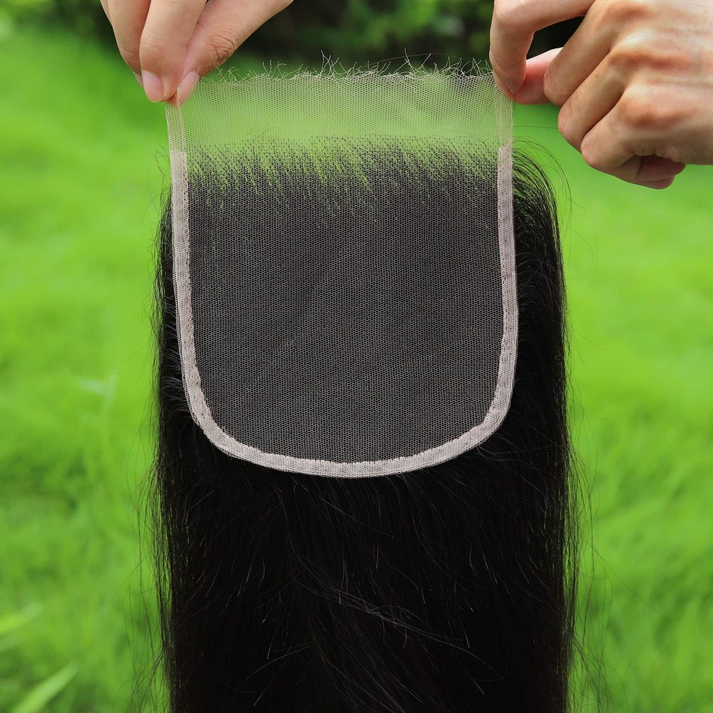 WOWANGEL Ultra Thin SKINLIKE Real HD Lace Closure Only, 5x5 Film HD Lace Closure Pre Plucked Invisible Melted Clear Full Cuticle Aligned Natural Black Brazilian Human Hair 14 Inch