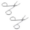 2Pcs Silver Stainless Steel Eyebrow Tweezers, Elbow Pliers Clip, Flat Tip Hair Plucker Hair Removal Tweezers, Shave and Hair Removal, Beauty and Personal Care view 1