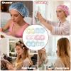 12 PCS Reusable Shower Cap Waterproof Plastic Shower Hair Cap for Women Reusable Waterproof Elastic Showercap for Travel, Bath, Bathtub Bath, Women, Men, 6 Types view 3