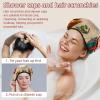 Christmas Snowman and Winter Background Shower Caps for Women, Waterproof Reusable Bath Caps with Elastic Band Hair Protection view 2